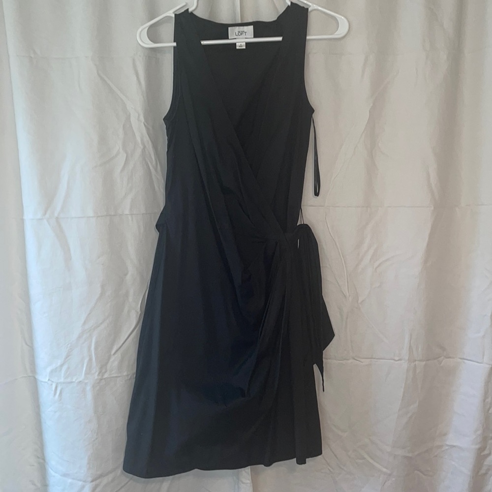 Ann Taylor Black Wrap Dress Sz 4